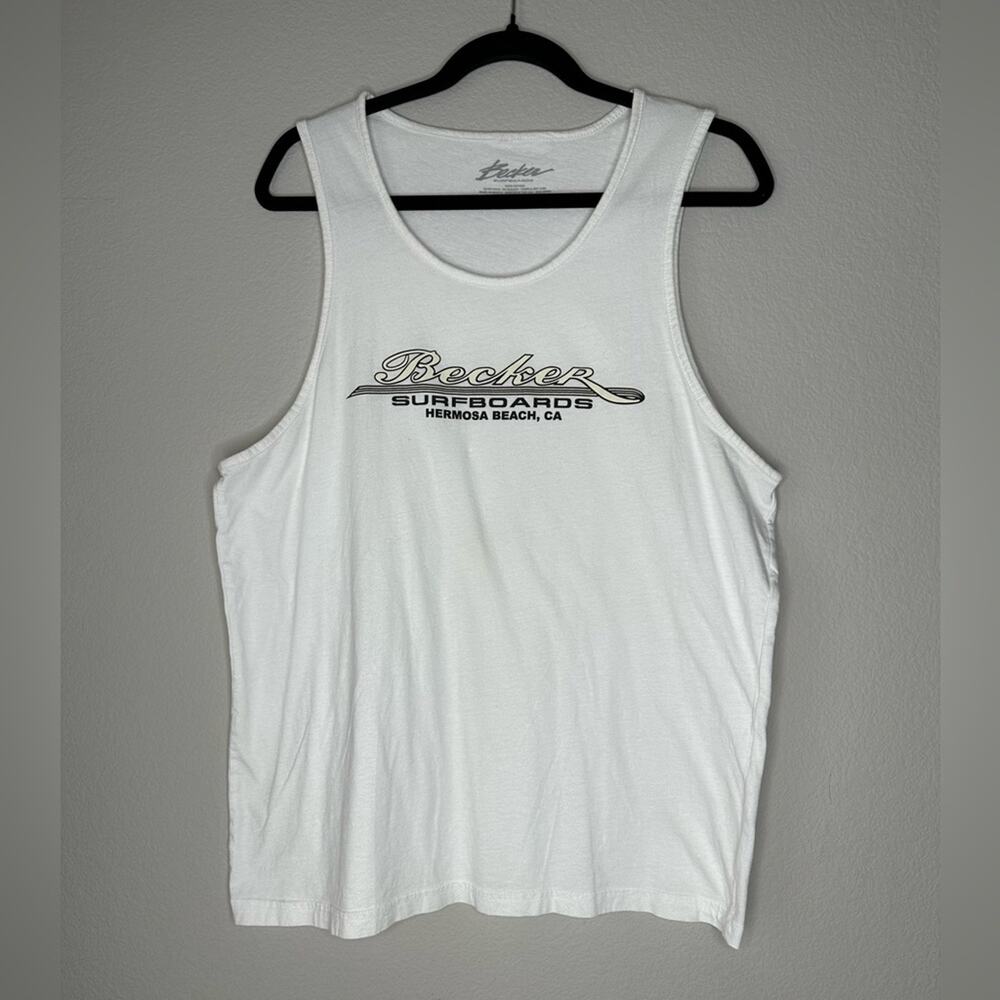 BECKER SURFBOARDS Hermosa Beach Men’s Sleeveless Tank Top Size Large
